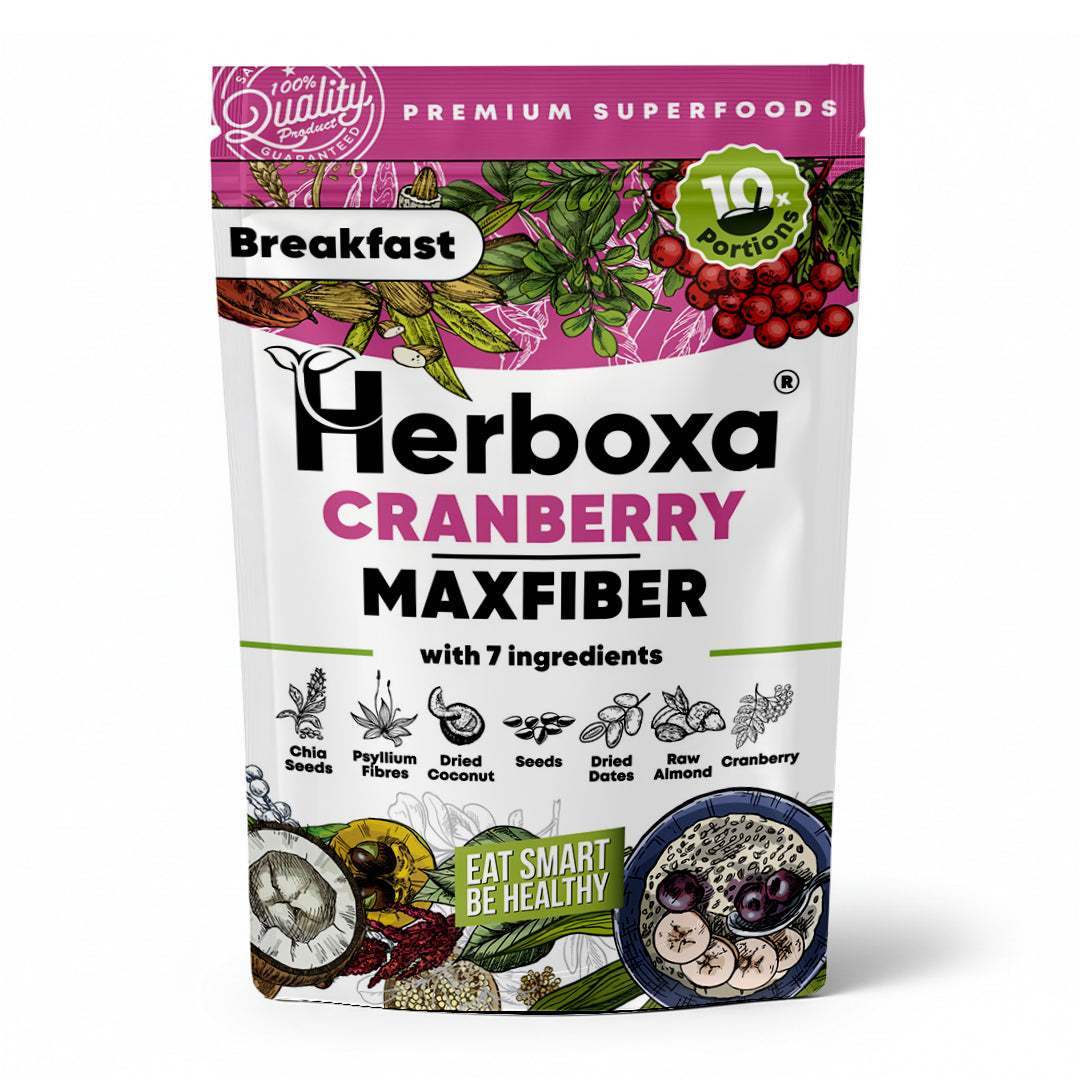 Cranberry Maxfiber – O Pequeno-Almoço Saudável “Fast Food” Rico em Fibra
